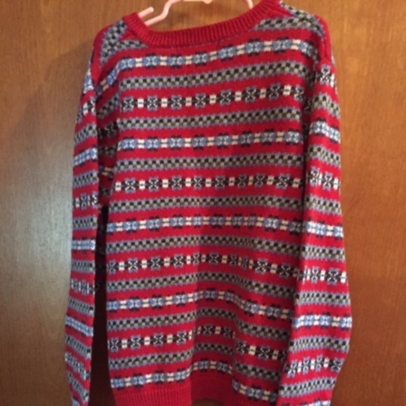 Vintage Old Navy girls sweater, red +, v neck, Med - Picture 2 of 3